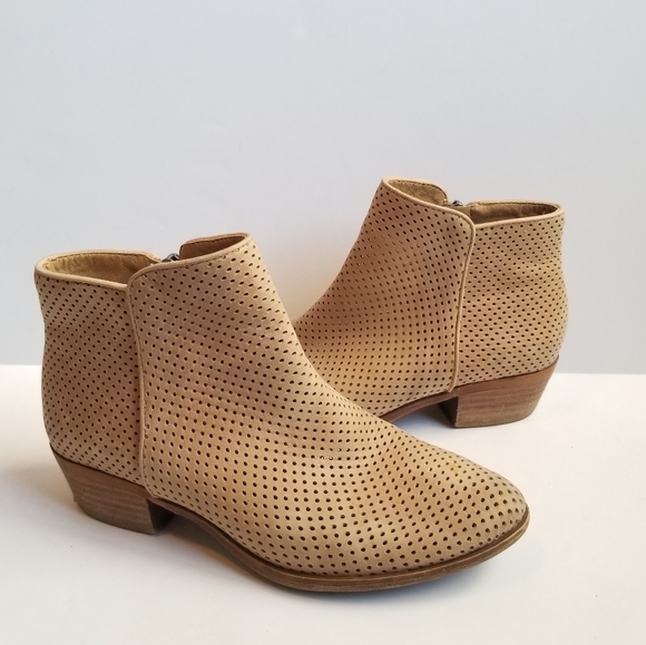 Lucky Brand Shoes - Lucky Brand Suede Perforated Zipper Booties 7